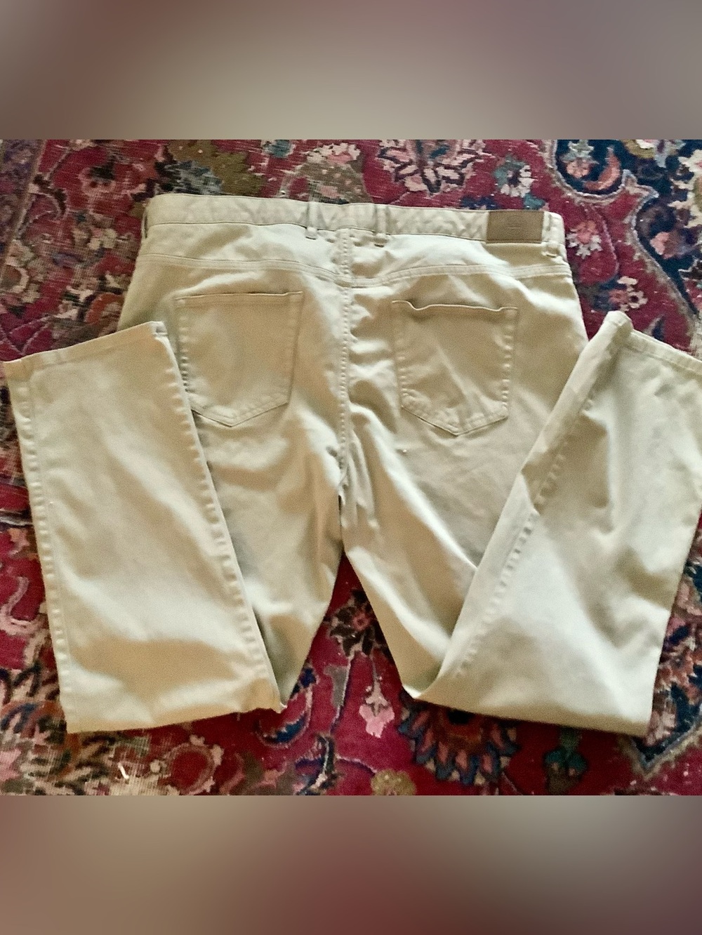 Peter Millar Khaki Chino Pants - Tan 5-Pocket Straight Stretch - Sz 40x30 - Picture 8 of 11